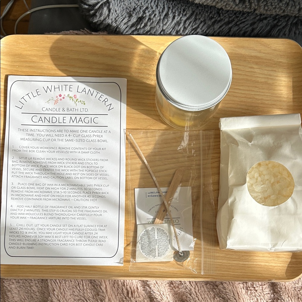 Little White Lantern Candle Making Kit - citrus balsam DIY soy organic handmade